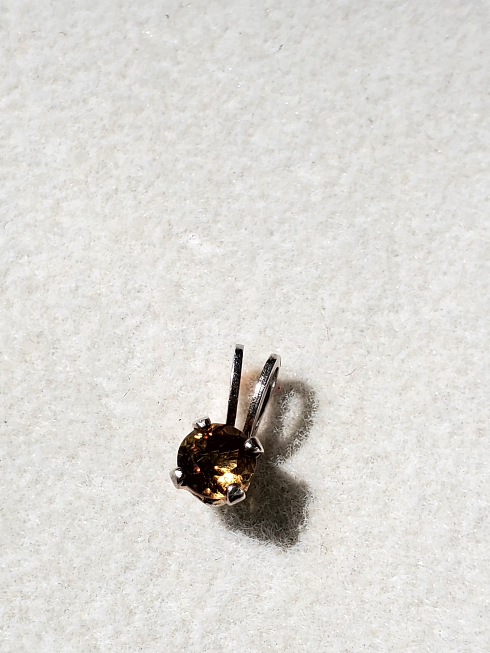 Petite Sterling Silver Citrine Solitaire Pendant